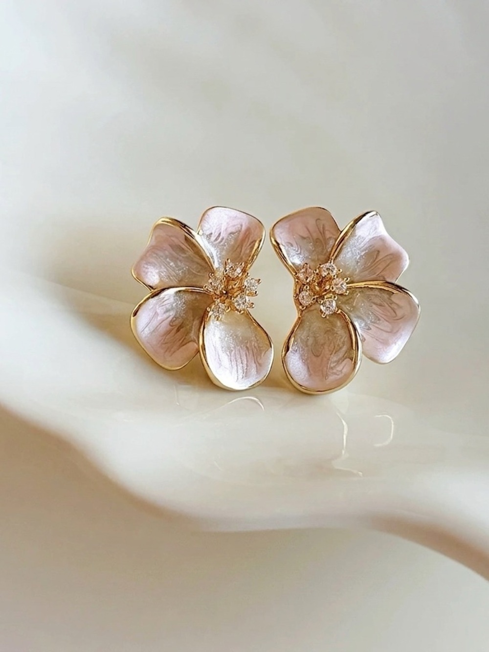 NEW Ethereal Floral Whisper | S925 Gold-Plated Enamel Studs
